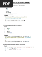 20 PYTHON PROGRAMS