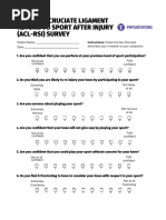ACL-RSI Scale for Sport Readiness | PDF | Knee | Musculoskeletal System