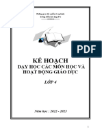 KẾ HOẠCH MÔN HỌC LỚP 4 NĂM HỌC 23 - 24 chốt