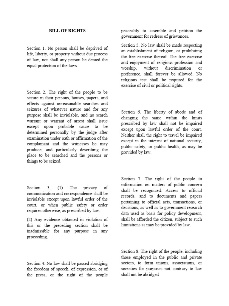 NSTP (Bill of Rights) | Download Free PDF | Search And Seizure | Habeas ...