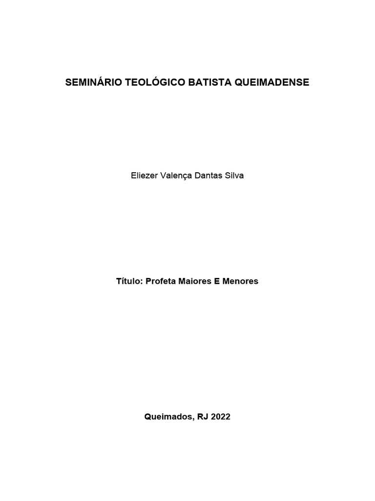 Profeta Maiores E Menores Pdf Jeremias Isaías