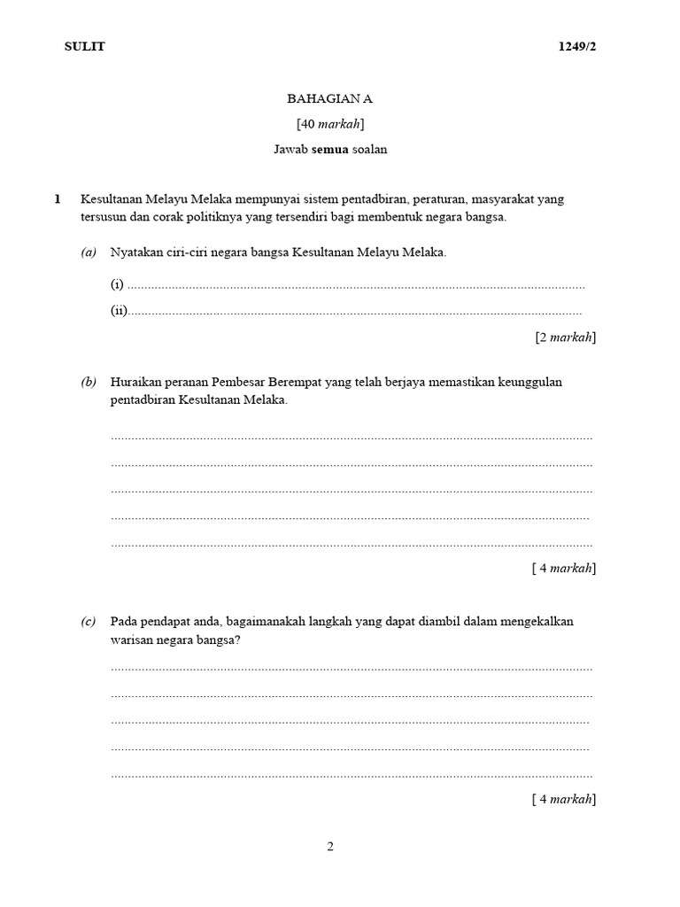 Johor Kluang Kertas 2 Sejarah Percubaan SPM 2021 PDF