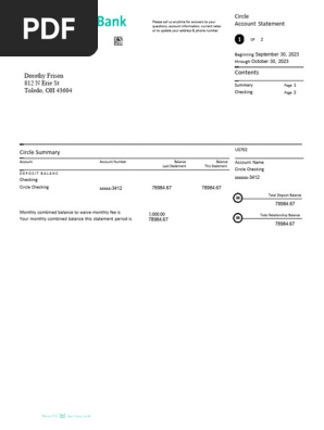 689337615 Edited 482599460 Citizens Bank Statements Format PDF