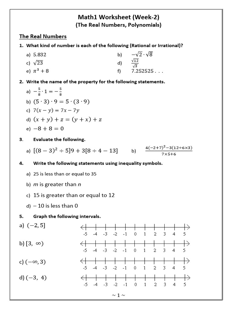 Worksheet (Week2) 2 | PDF | Polynomial | Abstract Algebra