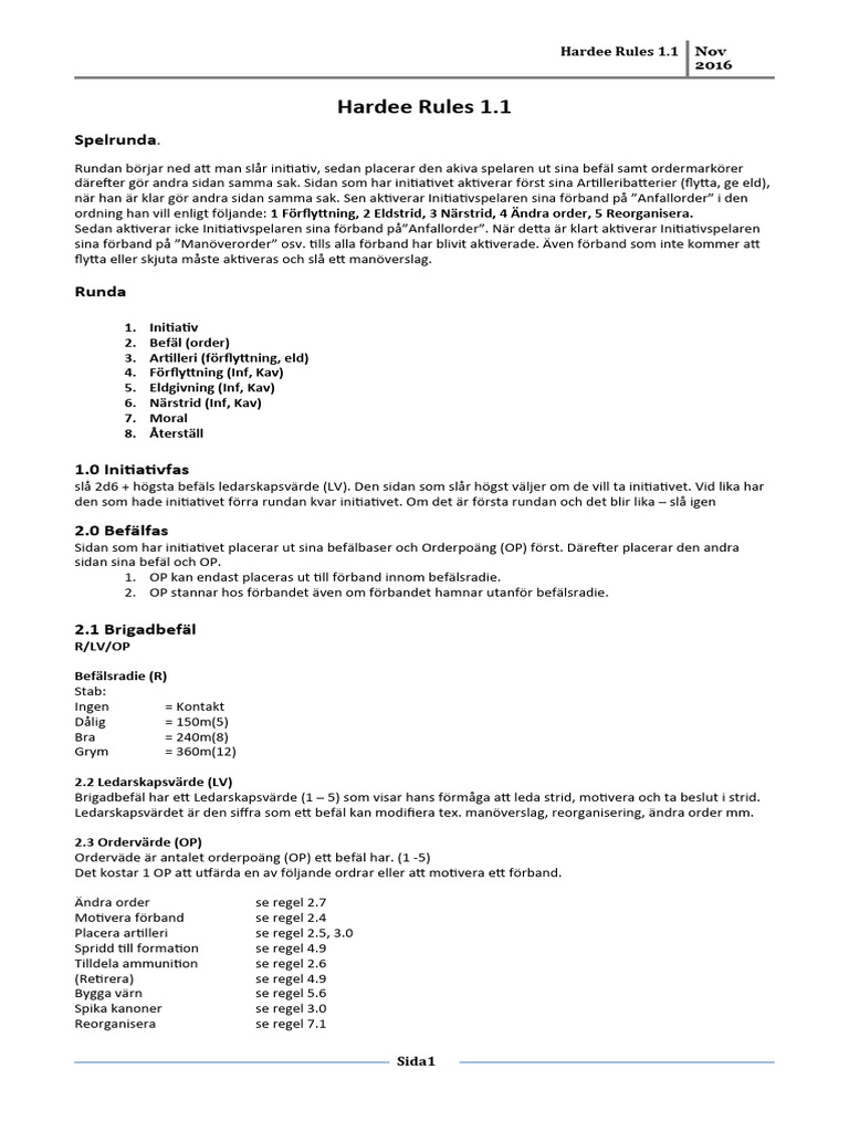 Hardee Rules 1.1 | PDF