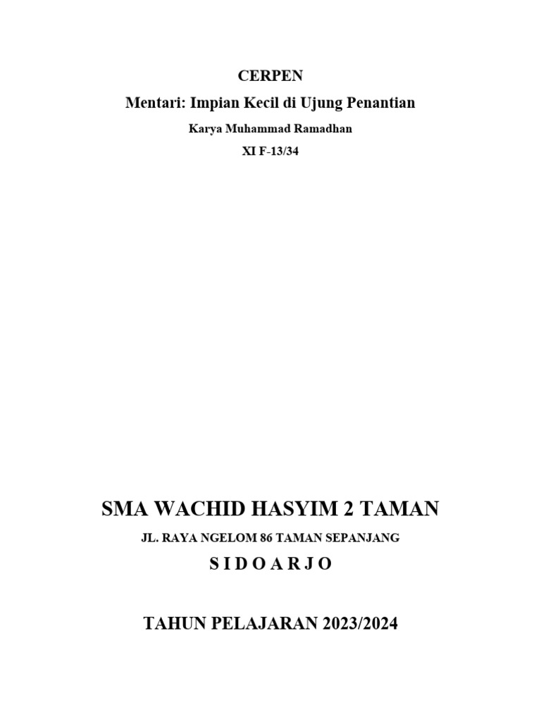Sampul Cerpen 
