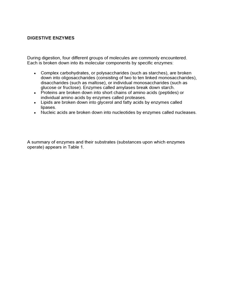 Digestive Enzymes PDF
