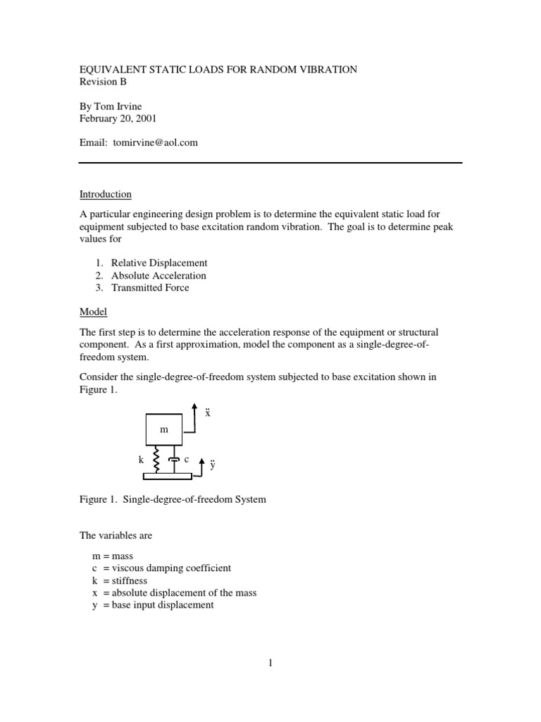 Equivalent Static Loads For Random Vibration | PDF | Root Mean Square ...