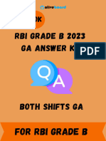 Rbi Grade B 2023 Ga Answer Key