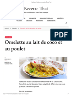Omelette Au Lait de Coco Et Au Poulet - Recette Thai