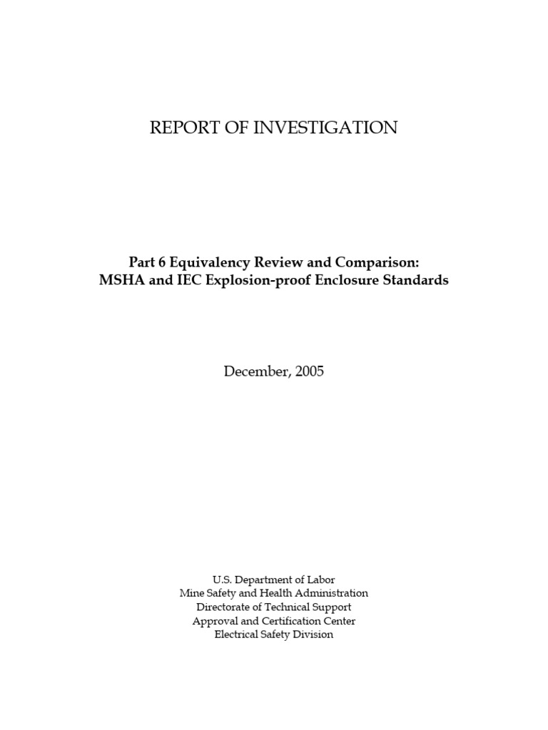 MSHA vs IEC Explosion-proof Standards | PDF | Screw | Physical Sciences