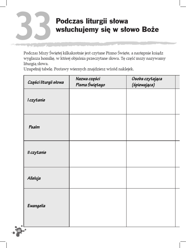 3SP Katecheza33 Cwiczenia | PDF