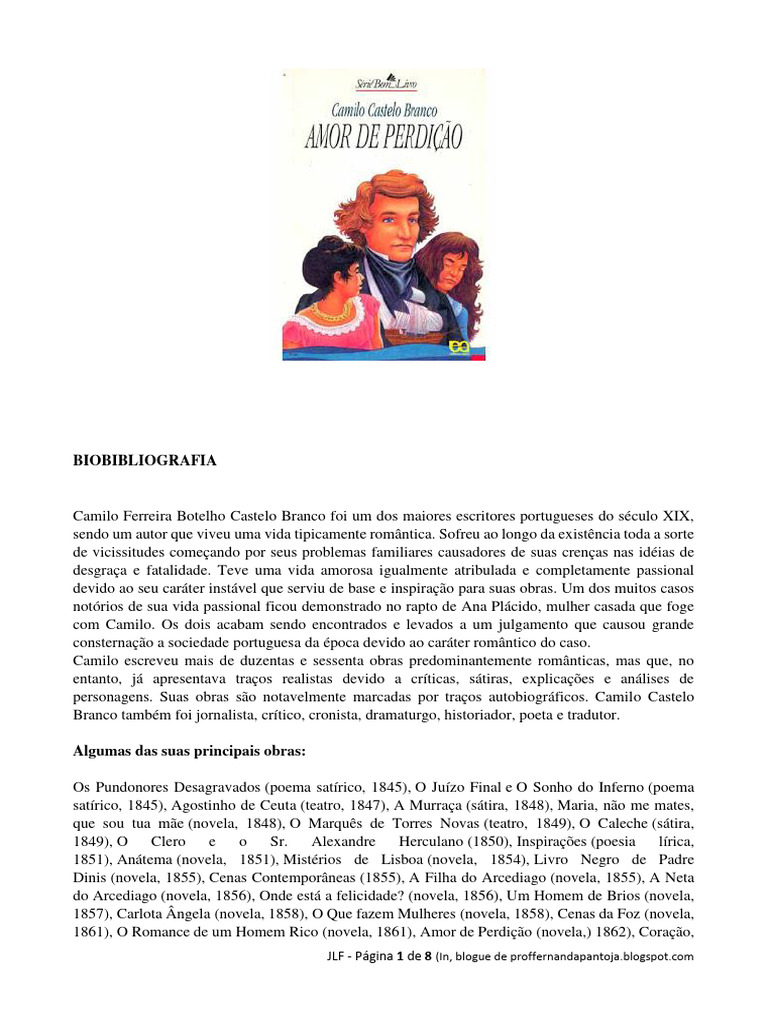 Amor de Perdição resumo e características | PDF | Romantismo | Amor