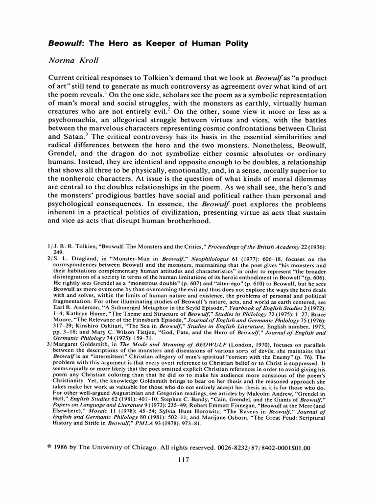 The KEeper of Human Polity PDF Beowulf Scandinavian Folklore