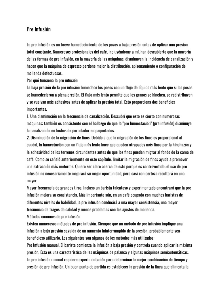 Pre Infusión | PDF | café | Agua