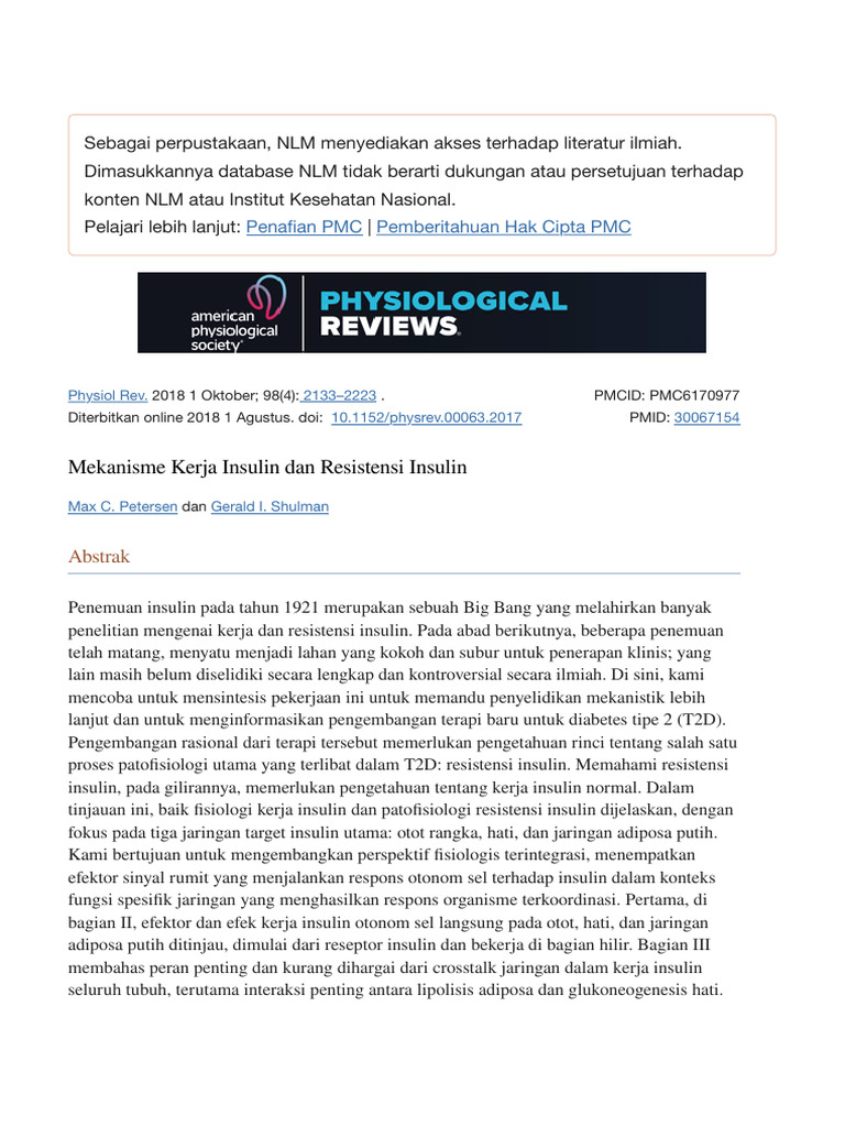 Mechanisms of Insulin Action and Insulin Resistance - PMC | PDF