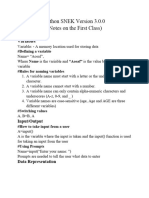 Python SNEK Version 3 Variables