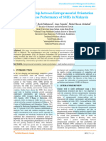 The Relationship Between Entrepreneurial Orientation and Business Performance of SMEs in Malaysia