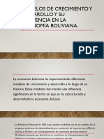TEMA IV - Modelos de Crecimiento y Desarrollo y Su Influencia en La Economía Boliviana