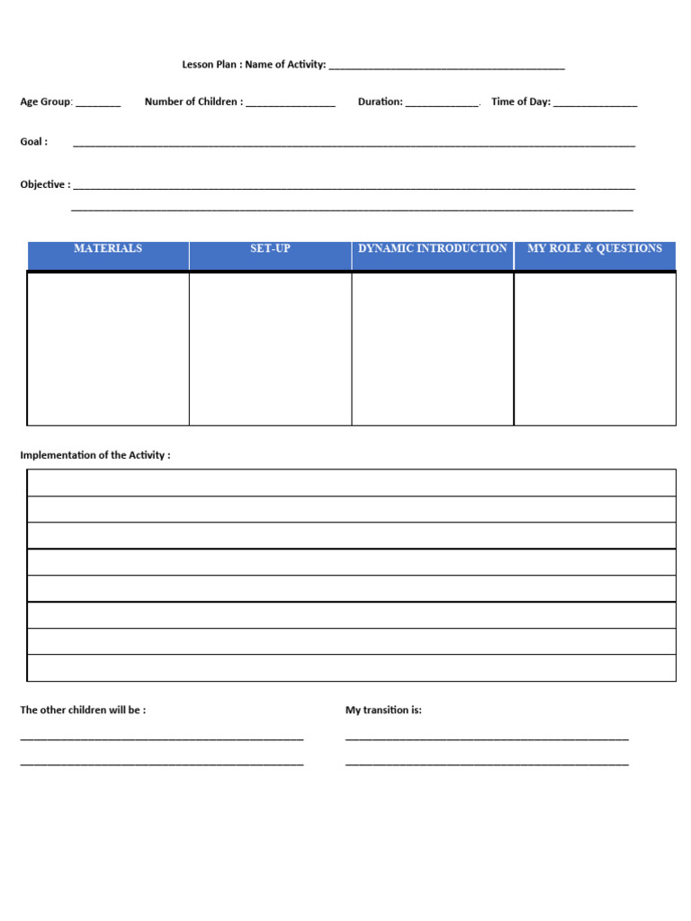 Lesson Plan 2022 | PDF