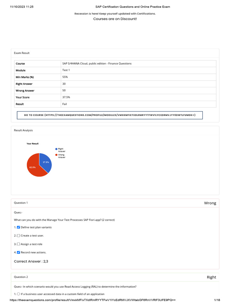 SAP Certification Exam Practice Questions | PDF | Cloud Computing ...