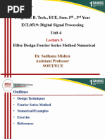 Lecture 5 FIR Digital Filter Design Numerical