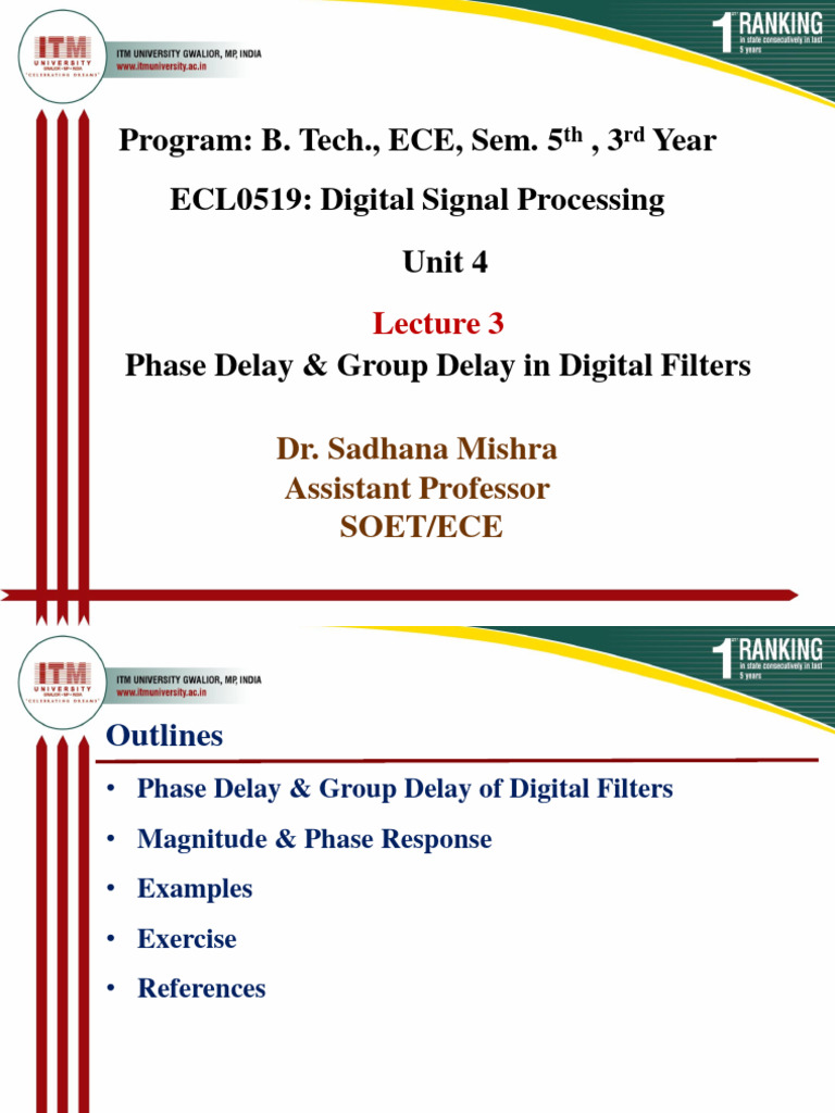 Phase & Group Delay in Digital Filters | PDF | Filter (Signal ...