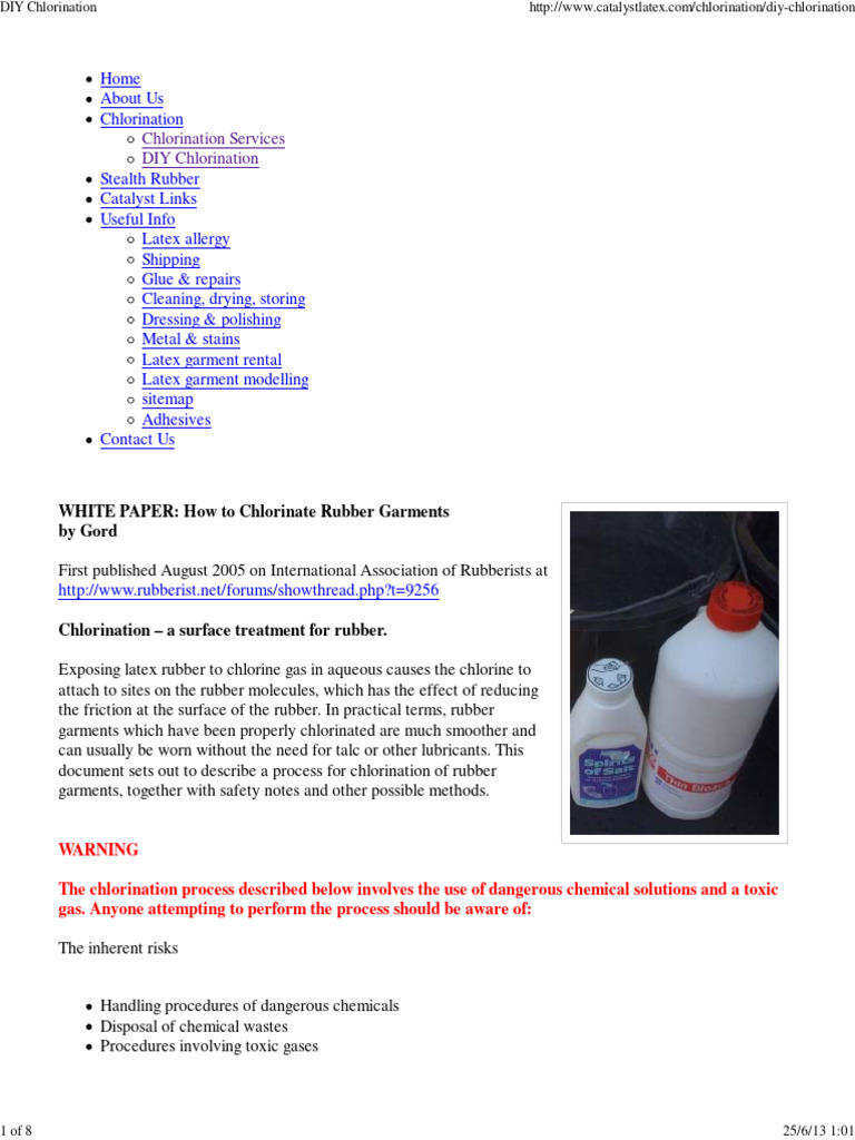DIY Chlorination PDF Hydrochloric Acid Chlorine