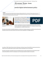 Digital Advertisement - Government Unveils Digital Advertisement Policy - The Economic Times