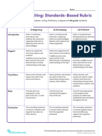 Argument Writing: Standards-Based Rubric