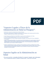 Aspectos Legales y Éticos de La Administración en Salud en Paraguay