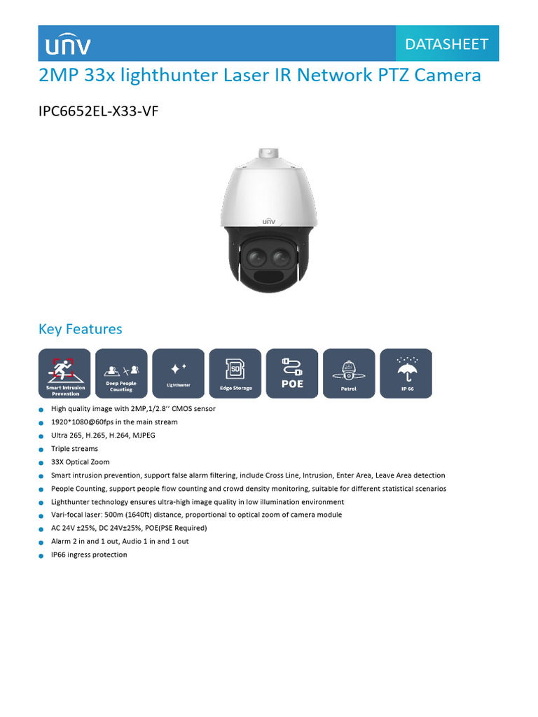 2MP 33x Laser IR PTZ Camera Datasheet | PDF | Transport Layer Security ...