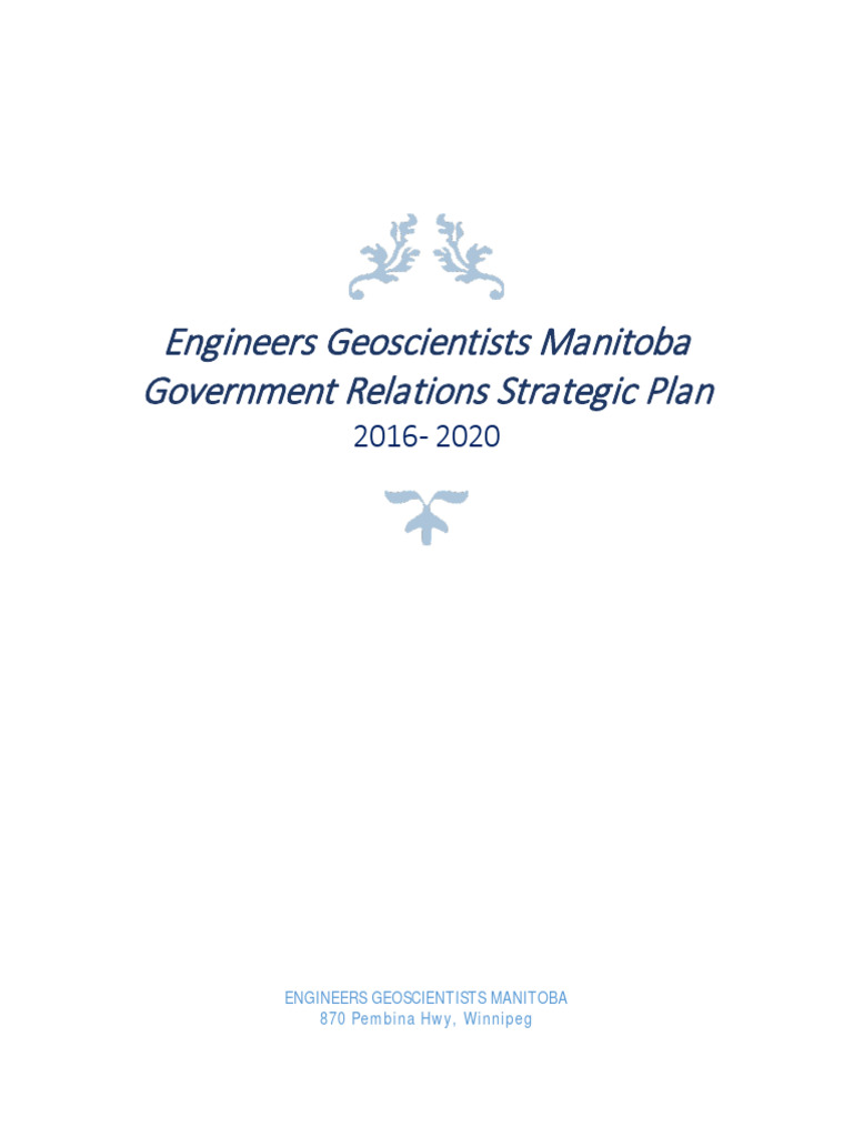 Engineers Geoscientists Manitoba Government Relations Strategic Plan