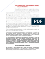 Reconocimiento de Aminoacidos Que Contienen Azufre en Las Proteinas