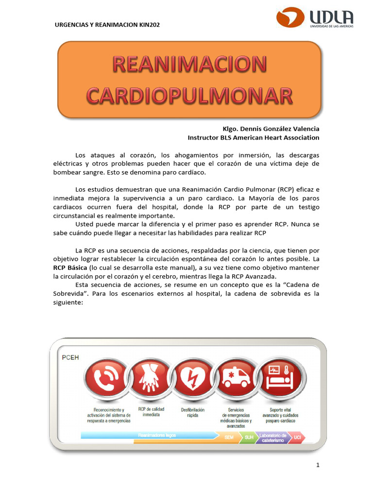 Guía de RCP Básica y Uso de DEA | PDF | Reanimación cardiopulmonar ...