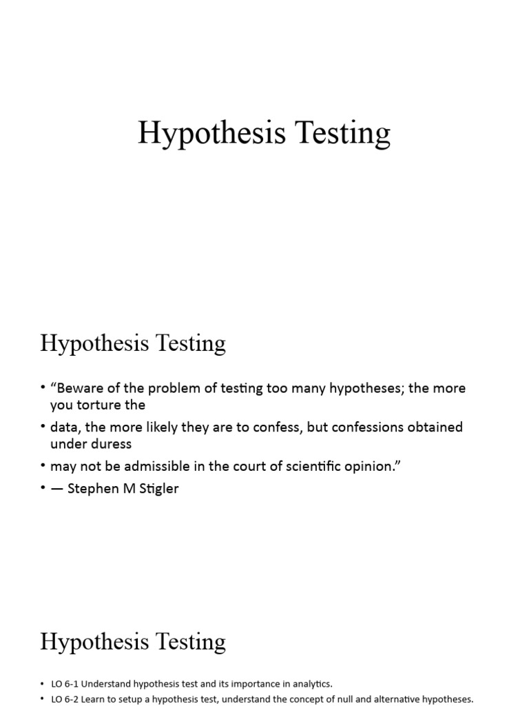 4 Hypothesis Testing | PDF | P Value | Student's T Test