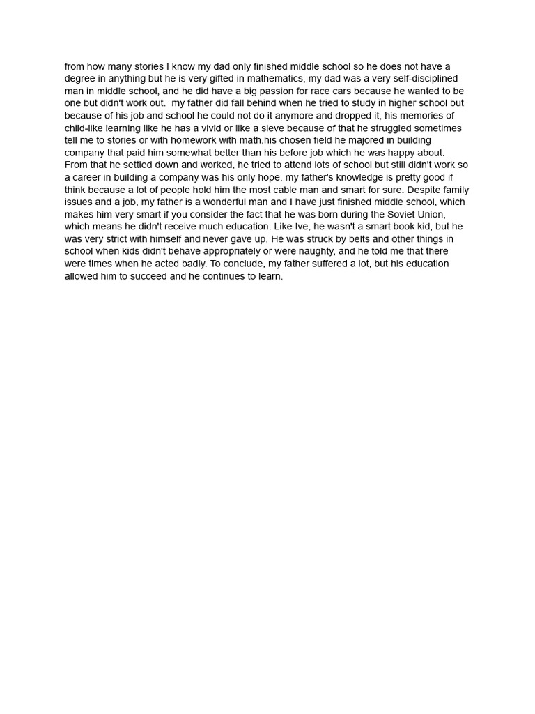 My fathers education pdf