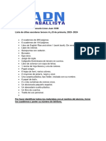 Lista de Utiles Escolares 3ro A y B de Primatia 2023 - 2024.