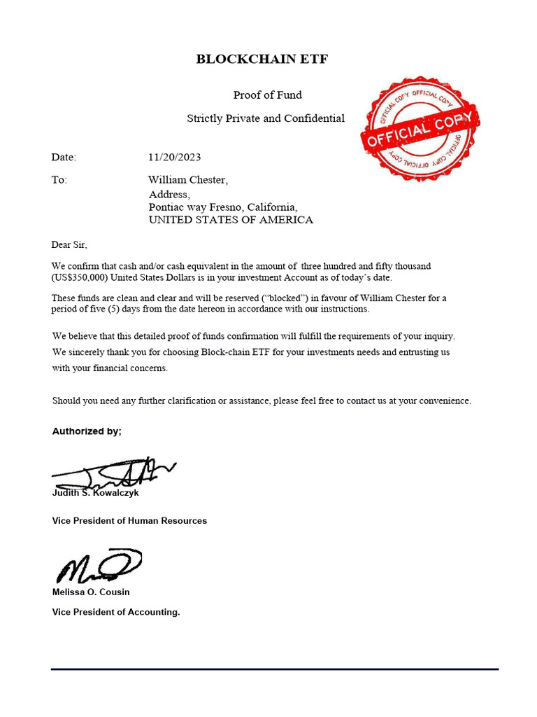 Proof of Funds | PDF