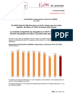 INE Divorcios 2022