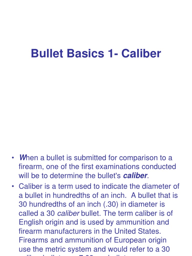 Bullet Caliber Insights | PDF | Caliber | Cartridge (Firearms)