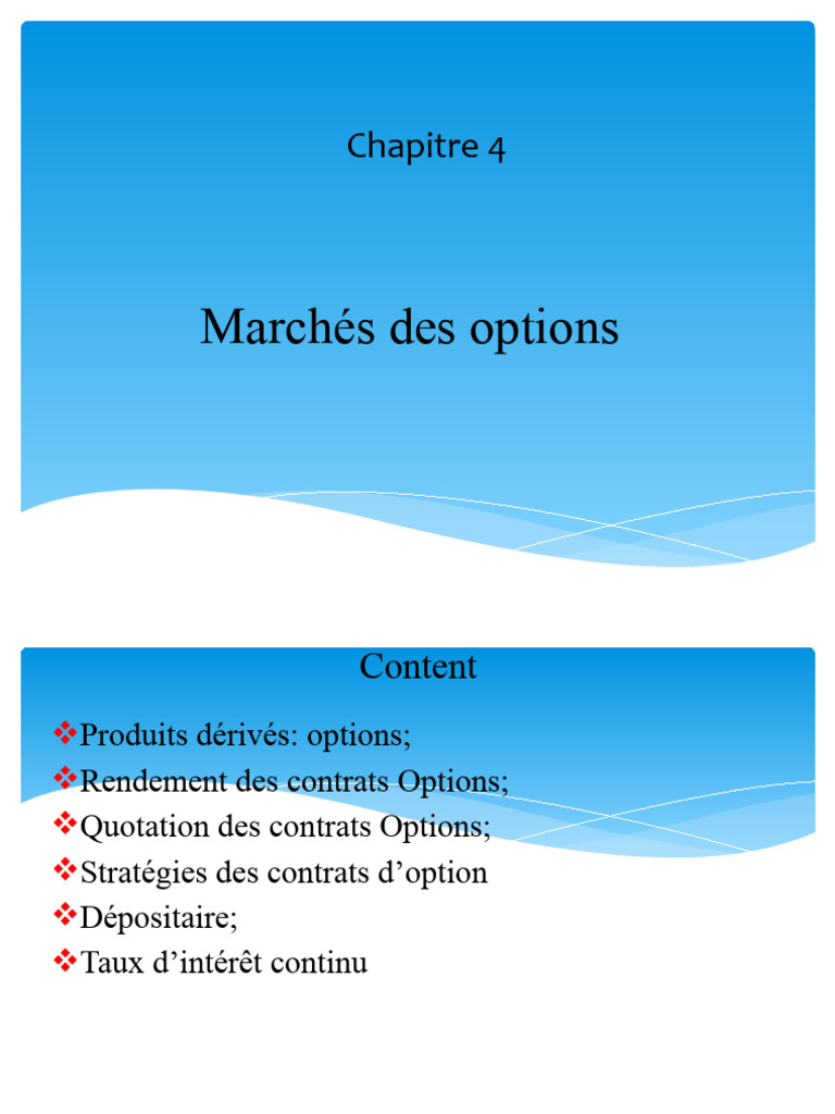 Options et Stratégies de Rappel | PDF | Option (Finance) | Produit ...