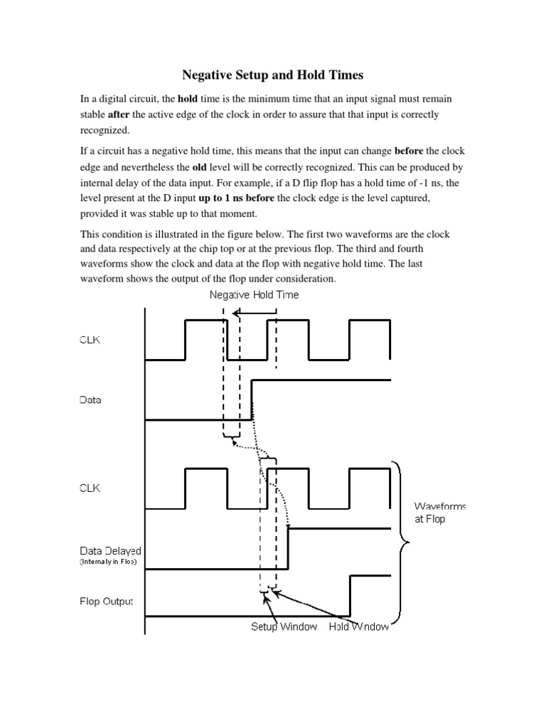 Negative Setup and Hold Times Explained | PDF | Computer Engineering ...