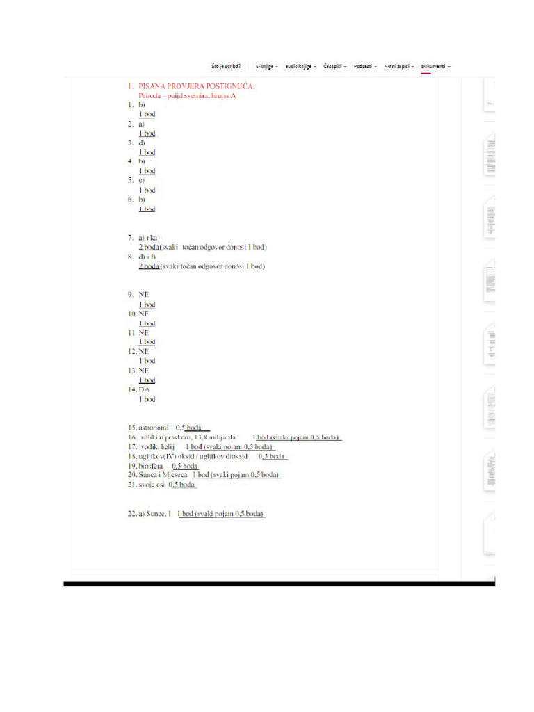 Odgovori Test Priroda 6 | PDF