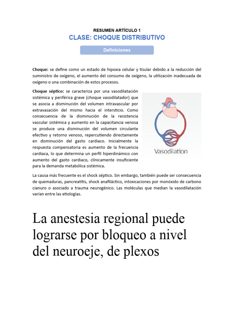 Choque Distributivo PDF Septicemia Choque (circulatorio)