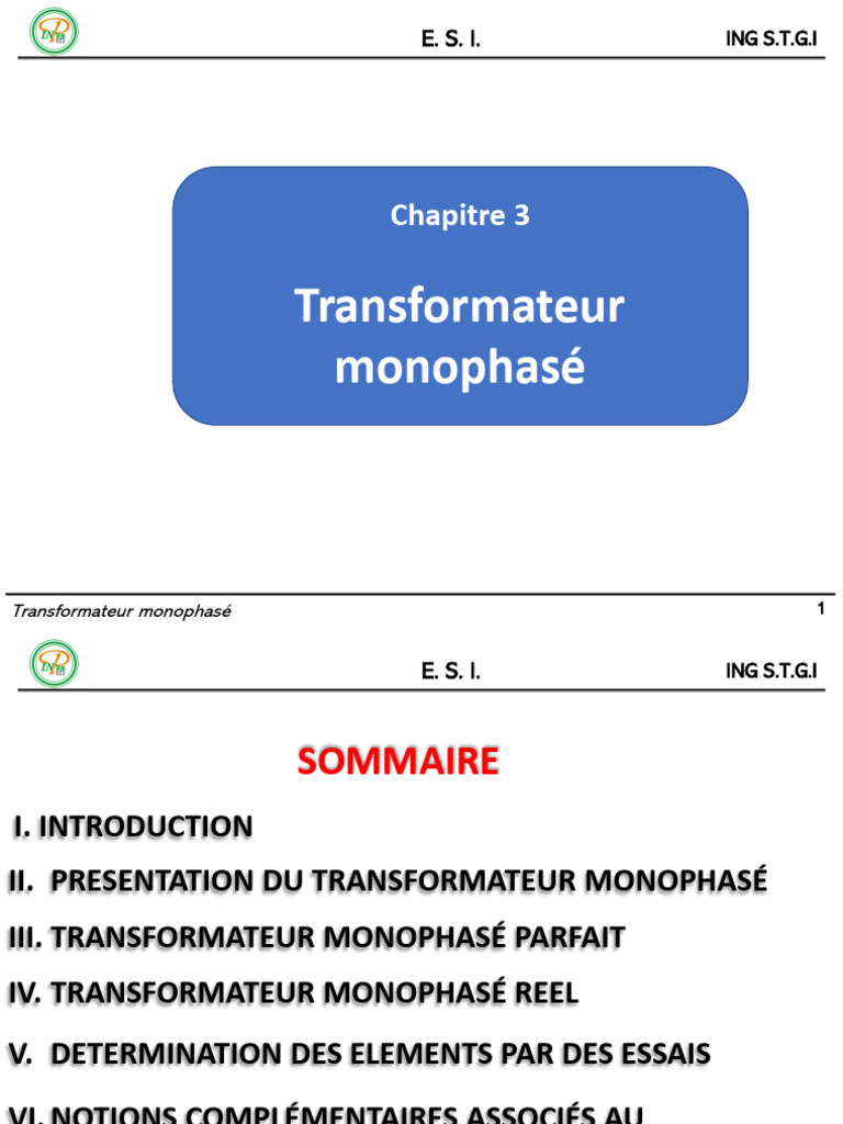 Comprendre le Transformateur Monophasé | PDF | Transformateur ...