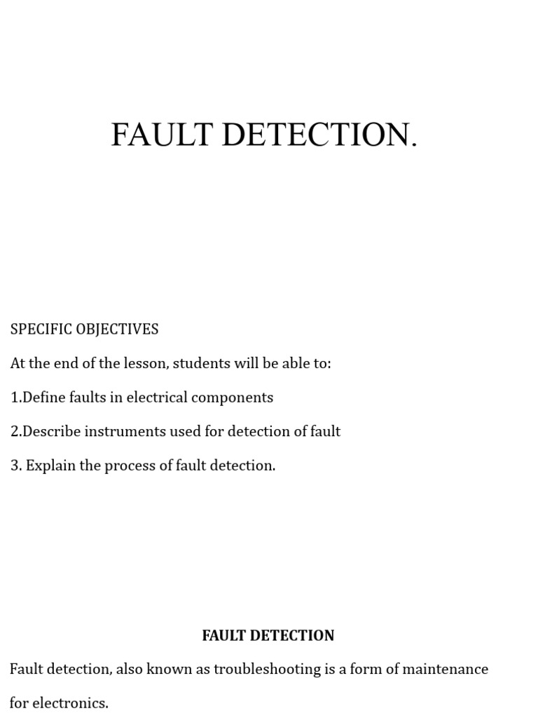 Fault Detection PDF