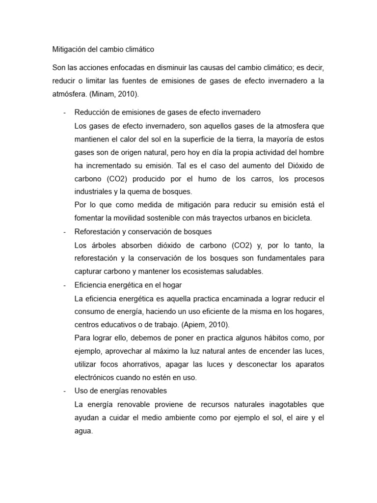 Estrategias de Mitigación Climática | PDF | Mitigación del cambio ...