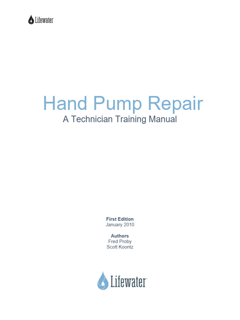 Lifewater Hand Pump Repair Manual Updated Intro Pages Pdf Pump