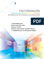 Factorización: Matemáticas Aplicadas A Los Negocios